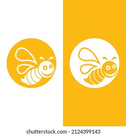 Bee logo vector icon illustration design