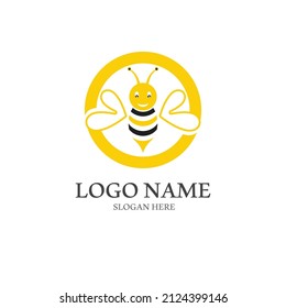 Diseño de la ilustración de iconos vectoriales del logotipo de Bee