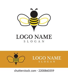 Bee logo vector icon illustration design
