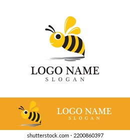 Bee logo vector icon illustration design