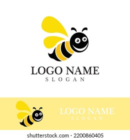 Bee logo vector icon illustration design