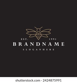 Logo d'abeille image vectorielle illustration hipster vintage retro