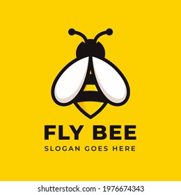 Bee logo vector illustration. bee badge logo.