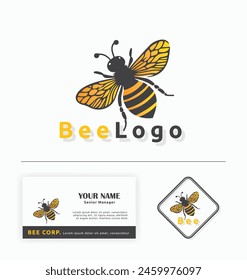 Clipart de Ilustración vectorial de logotipo de abeja