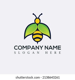 Bee logo vector illustration design