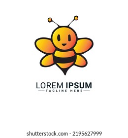 Bee logo vector illustration design 