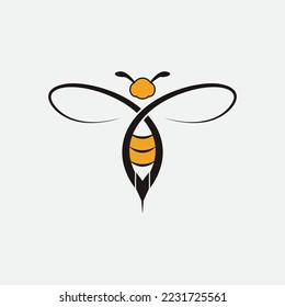 logotipo de abeja ilustración de vector diseño icono plantilla de logotipo