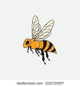 bee logo vector illustration design icon logo template