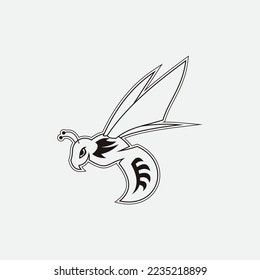 bee logo vector illustration design icon logo template