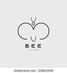 bee logo vector illustration design