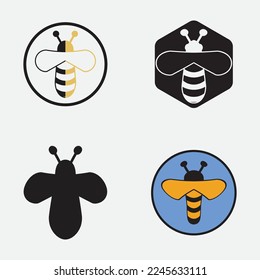 Bienenlogo, Vektorgrafik-Design-Symbol-Logo-Vorlage