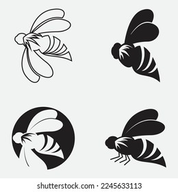 bee logo vector illustration design icon logo template