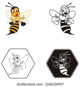 bee logo vector illustration design icon logo template