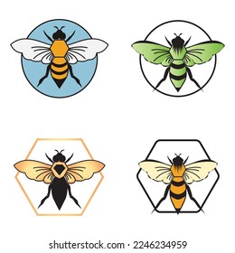 bee logo vector illustration design icon logo template
