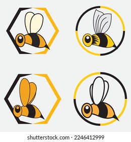 logotipo de abeja ilustración de vector diseño icono plantilla de logotipo
