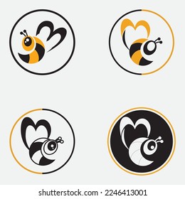 bee logo vector illustration design icon logo template