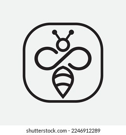 bee logo vector illustration design icon logo template
