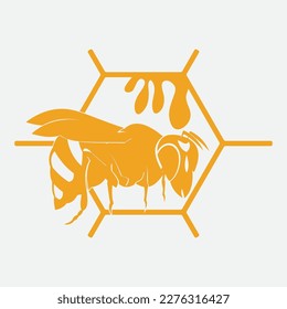 logotipo de abeja ilustración de vector diseño icono plantilla de logotipo