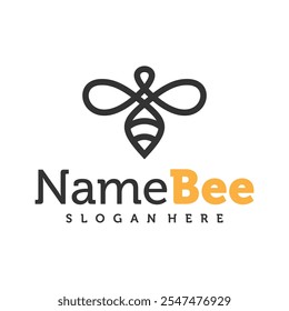Bee logo vector illustration. Honey Bee logo design concept template