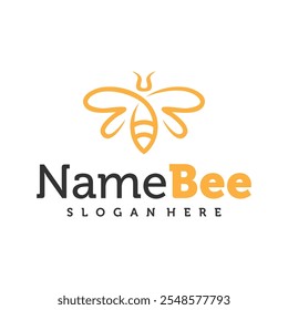 Bee logo vector illustration. Honey Bee logo design concept template