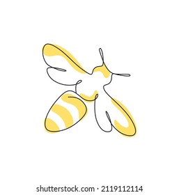 bee logo vector illustration line art style 