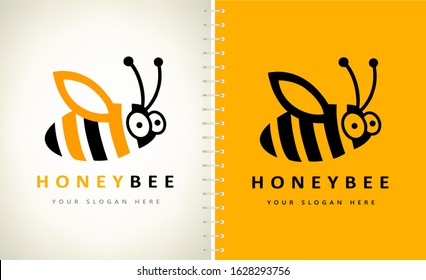 Bee logo vector. Insect illustration