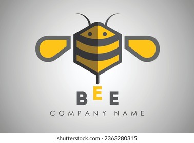 Vector gráfico minimalista del logotipo de la abeja.