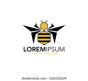 Bee logo. vector bee on background white