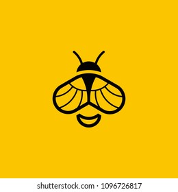 bee logo vector outline minimalist graphic 