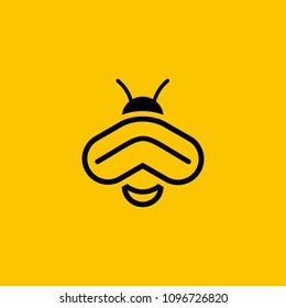 bee logo vector outline minimalist graphic 