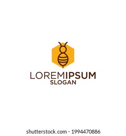 Bee logo vector outline minimalist graphic vector