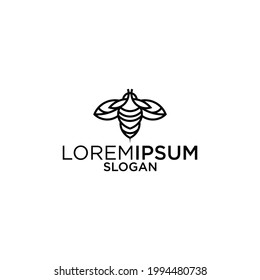 Bee logo vector outline minimalist graphic vector