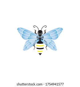 diseño de ilustraciones de vectores de logotipo de abejas