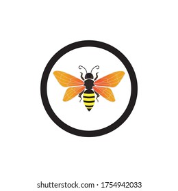 diseño de ilustraciones de vectores de logotipo de abejas