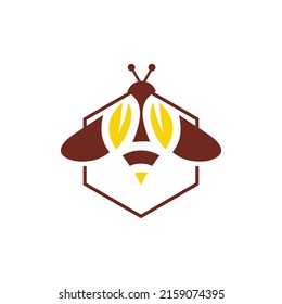Bienenlogo mit gelben Farben