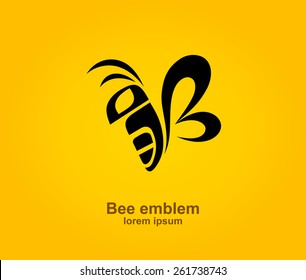 Bee logotype design template, Stylized business logo idea, Vector illustration Eps 10