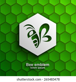 Bee logotype design template, Stylized business logo idea, Vector illustration Eps 10