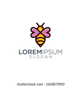 Bee Love Logo Design Vector