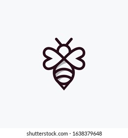 Bee Love Logo Design Vector