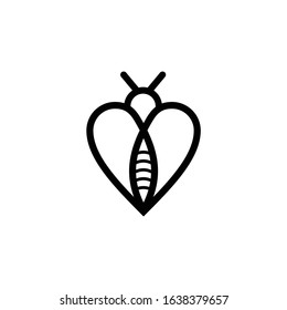 Bee Love Logo Design Vector