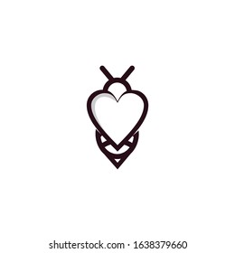 Bee Love Logo Design Vector
