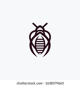 Bee Love Logo Design Vector