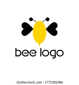 Bee love logo simple vector design