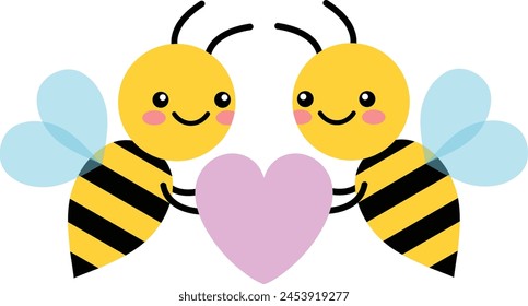 Biene in Liebe Vektorgrafik Bild oder Clipart für Hintergrund oder Projekt