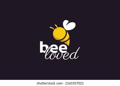 bee loved logo with a combination of a bee with a heart as its wings.