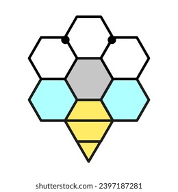 Bee. Low polygon linear icon. Vector illustration. EPS 10.