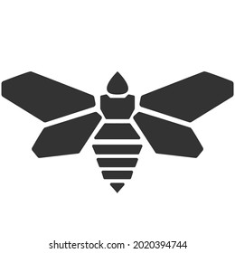 Bee. Low polygon linear illustration. Geometric linear bee