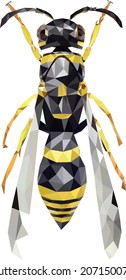 Bee Lowpoly Design With White Background