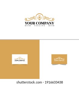 Plantilla de diseño de logotipo de lujo de Bee