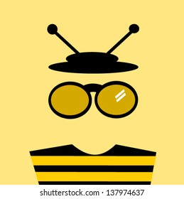 bee man wearing hat and glasses